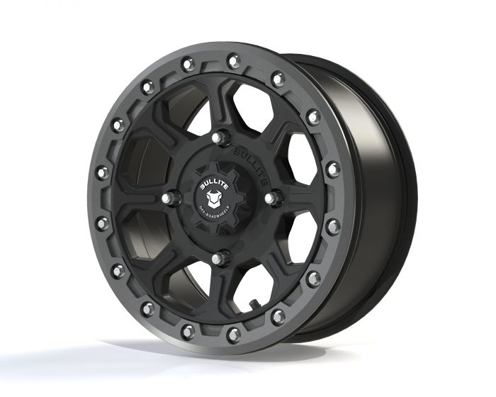Bullite Ruler Wheel Black/Gun Metal 14x7 4/137 5+2 - 14x7 wheel, black/gun metal, 4/137 bolt pattern - Click Image to Close