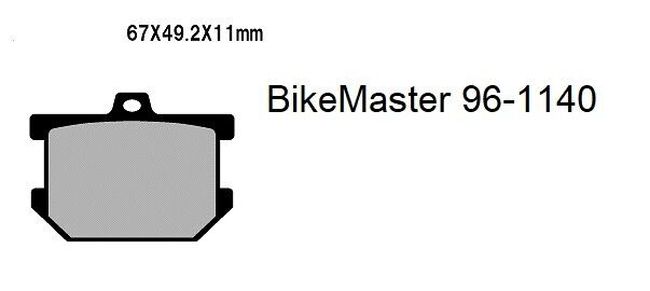 BikeMaster Organic Brake Pads - Fits Yamaha (Front/Rear) - Click Image to Close