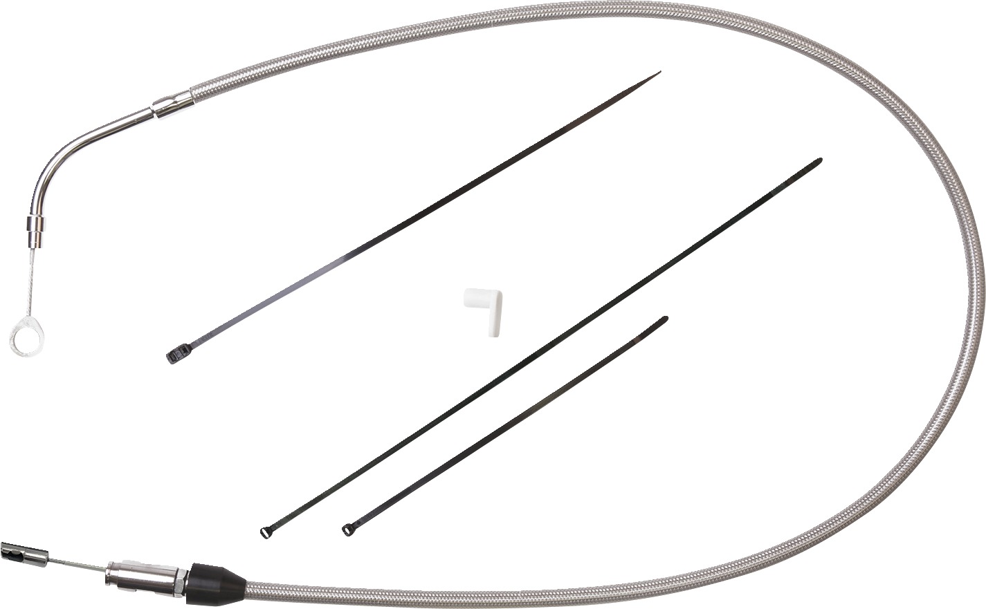 Drag Specialties Quick Connect Braided Clutch Cable Chrome For Harley-Davidson - Click Image to Close