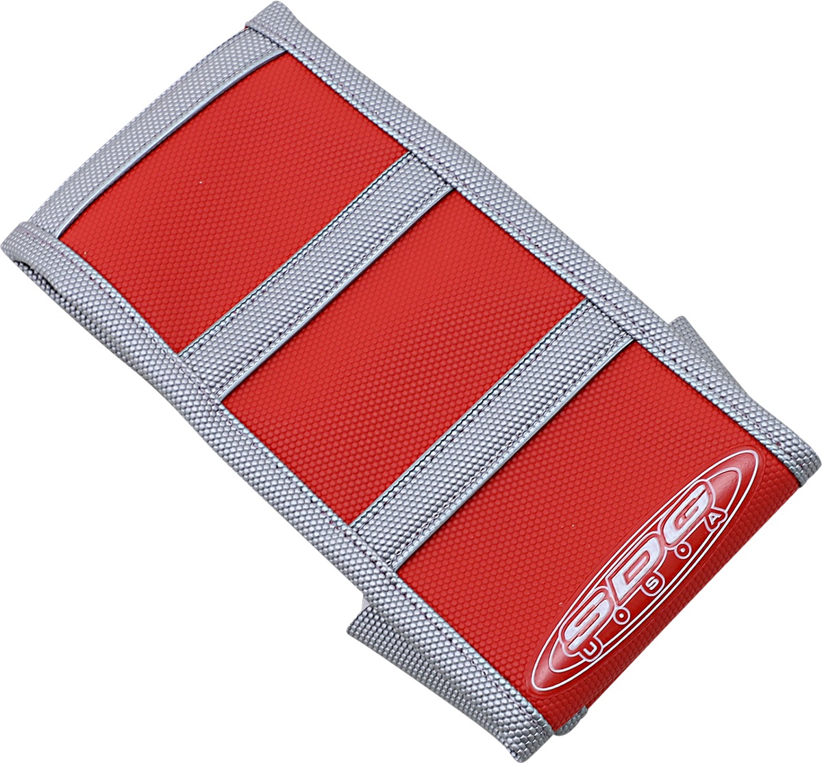 6-Rib Water Resistant Seat Cover - Red Cover, Gray Sides & Ribs - For 17-20 Honda CRF - Click Image to Close
