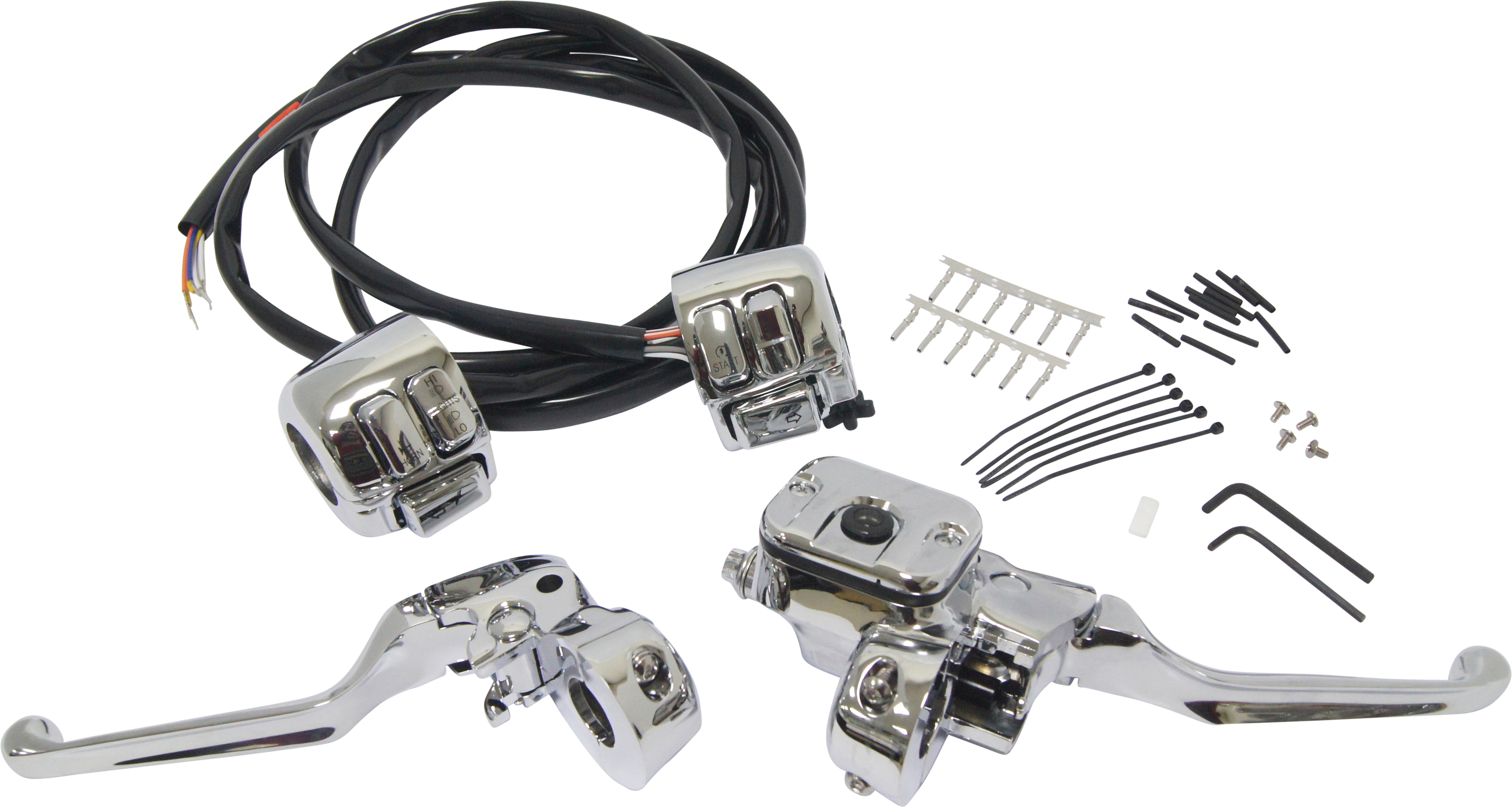 Handlebar Controls 9/16" w/Switches Chrome - Click Image to Close