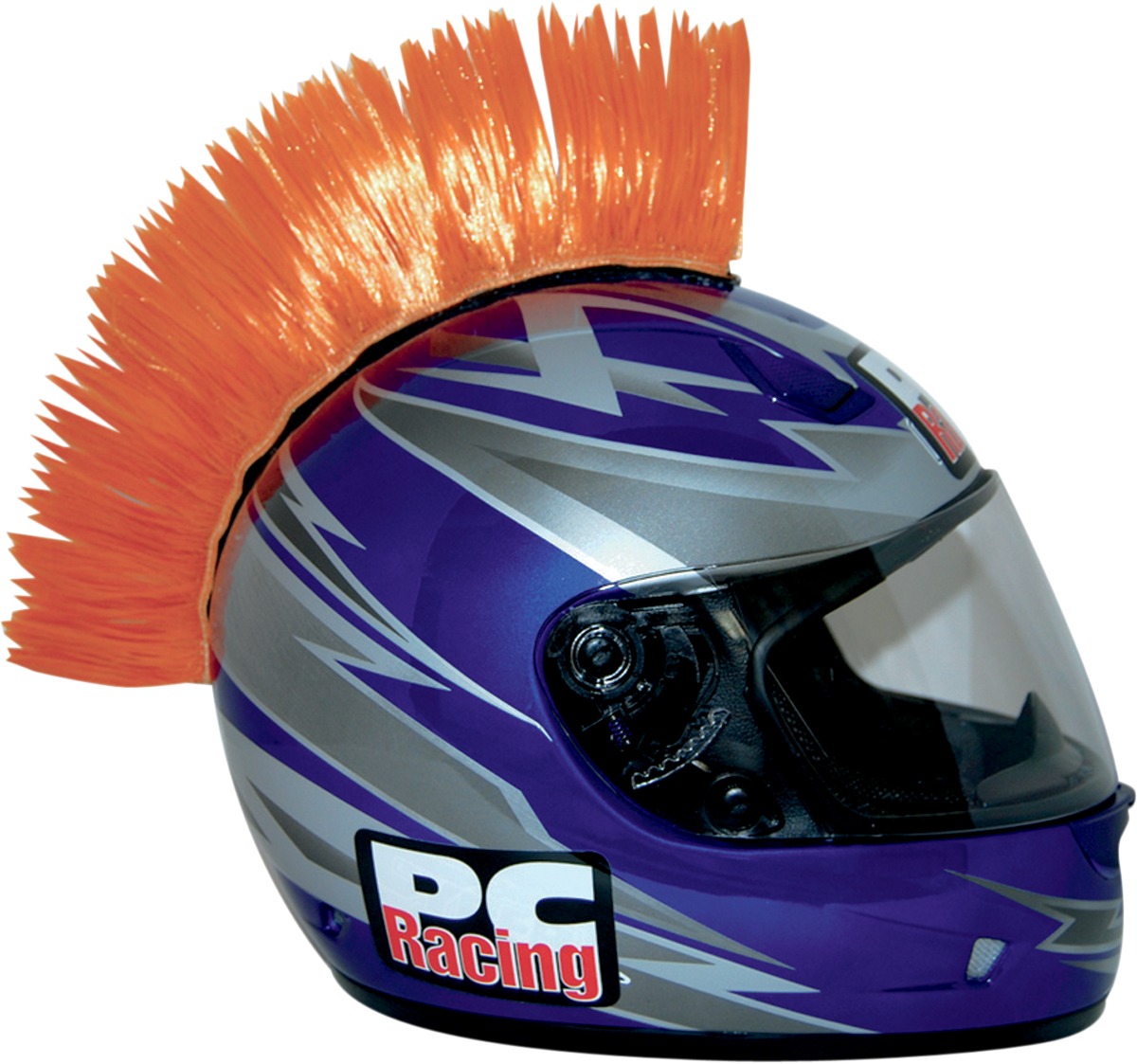PC Racing Orange Helmet Mohawk - Click Image to Close