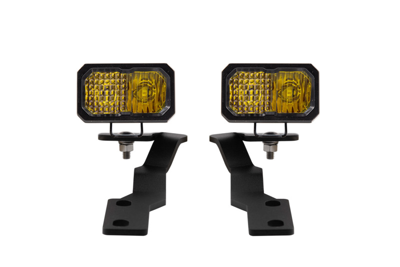 Diode Dynamics 2in LED Ditch Light Kit Yellow Pro Combo Fits 16-21 Tacoma - Click Image to Close