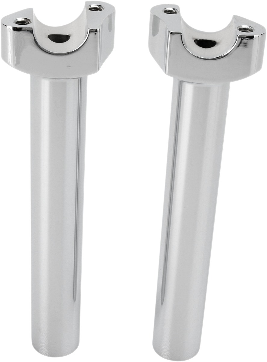 Drag Specialties Forged Aluminum Handlebar Risers 8in Chrome Pair - 8in chrome risers for 1in handlebars, pair - Click Image to Close