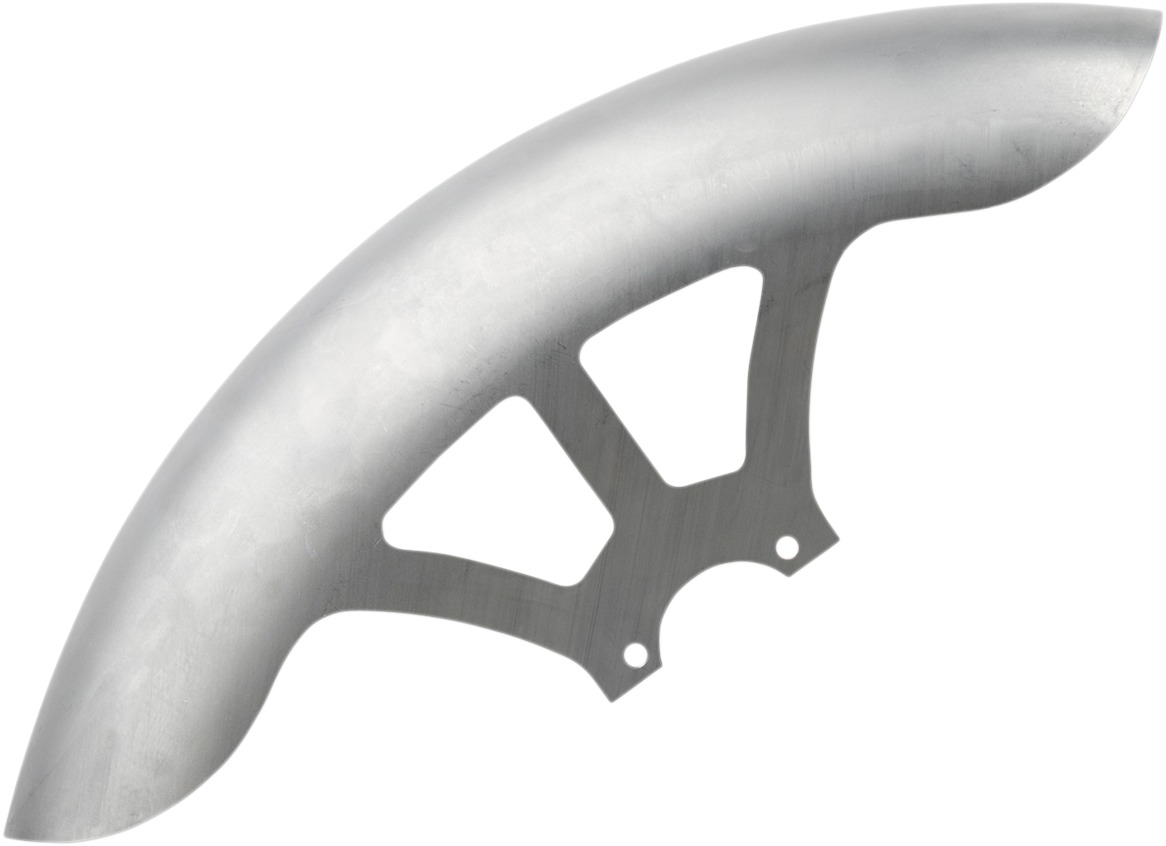 Arlen Ness 21" Pro Short Front Fender - Natural Finish Steel - Click Image to Close