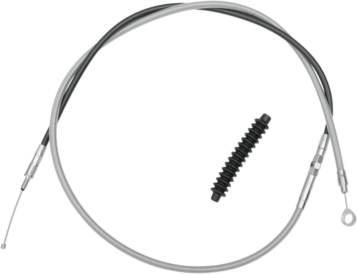 Drag Specialties Braided Stainless Clutch Cable +8in Chrome For Harley-Davidson - Click Image to Close