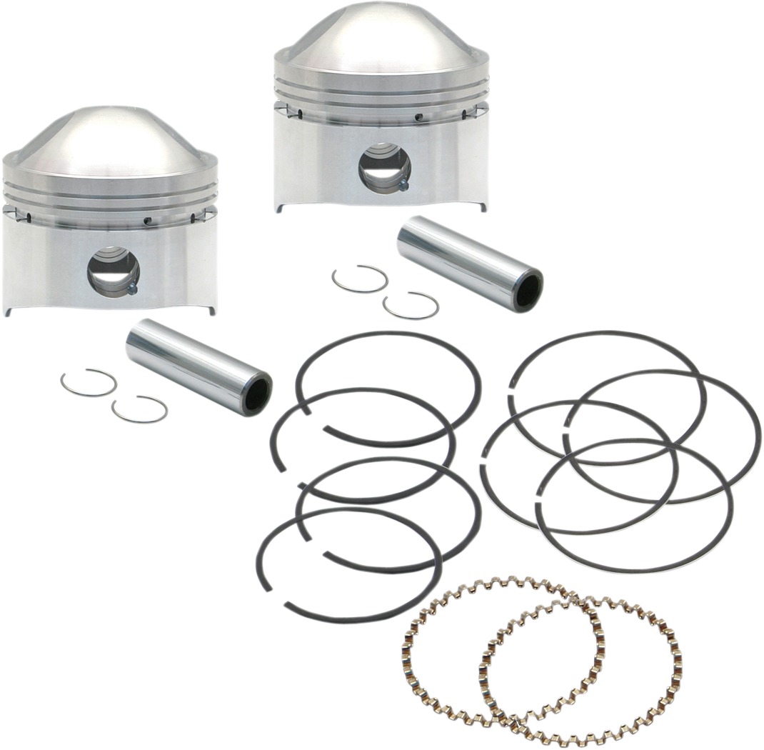S&S Piston Kit 80in Low Compression +0.020in For 79-84 Harley Big Twin - Click Image to Close