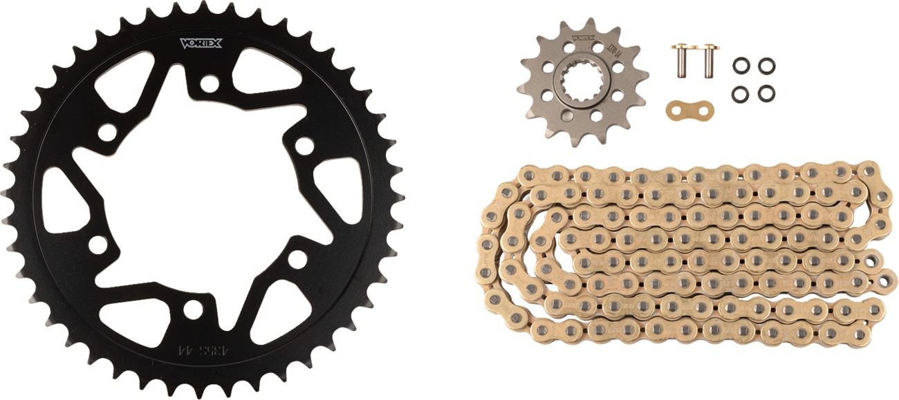 Vortex 520 SX3 Chain and Sprocket Kit Gold For Kawasaki Z400 ABS, Ninja 400 - Click Image to Close