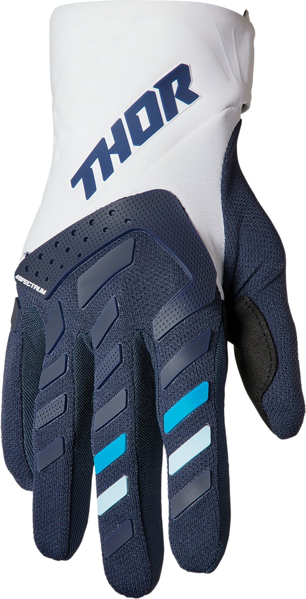 Thor Women's Spectrum Gloves Midnight/White Size S - MX gloves with padded palm & touchscreen fingers - Click Image to Close