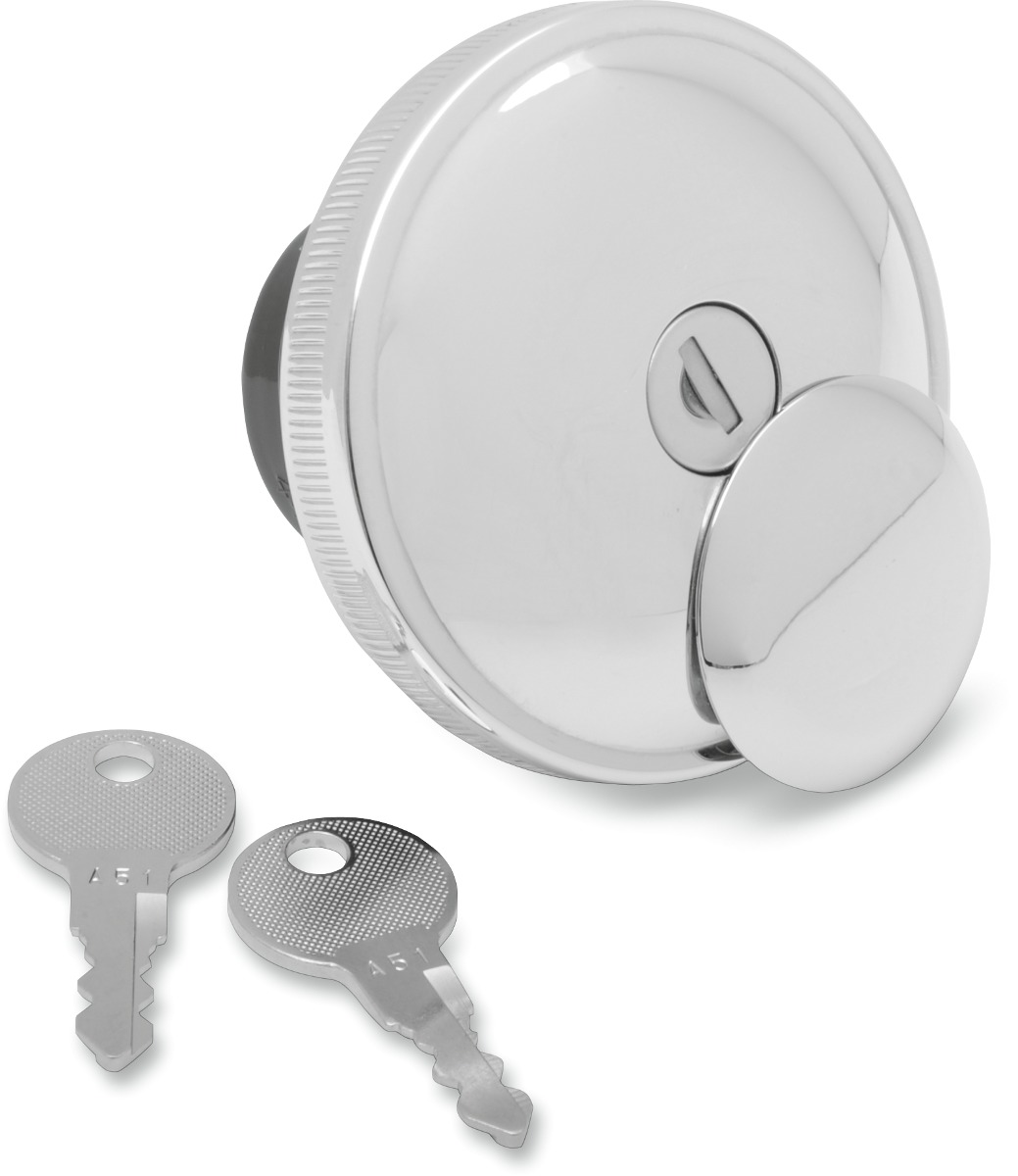 Drag Specialties Screw-In Locking Vented Gas Cap Chrome For Harley-Davidson - Locking vented gas cap For Harley-Davidson models - Click Image to Close