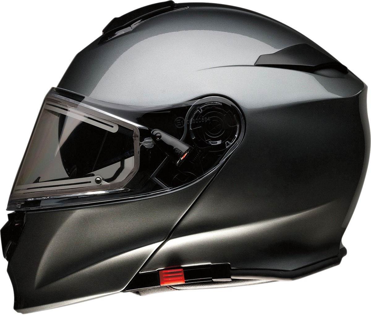 Z1R Solaris Modular Snow Electric Helmet Dark Silver L - Modular snow helmet with electric shield - Click Image to Close
