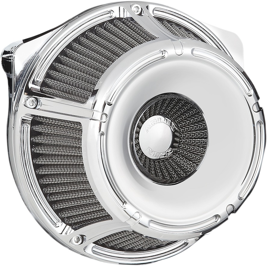 Arlen Ness Slot Track Inverted Air Cleaner Kit Chrome - Click Image to Close