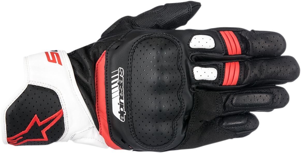 SP-5 Motorcycle Gloves Black/White/Red 2X-Large - Click Image to Close