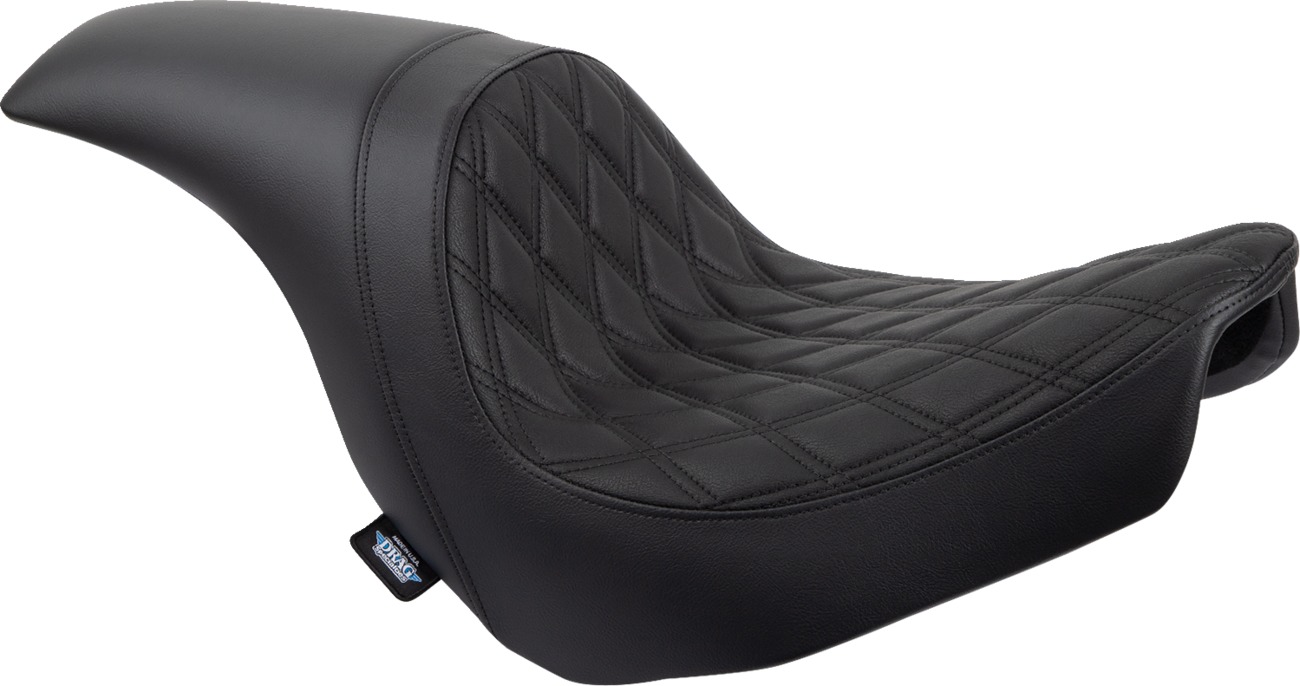 Drag Specialties Predator Seat Double Diamond Black For Harley Low Rider - Fits Harley Low Rider, Sport Glide, FXLR, FLSB - Click Image to Close