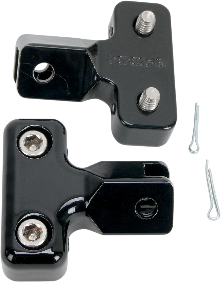 Driver Floorboard Brackets - Black - For Honda VTX Yamaha V-Star - Click Image to Close