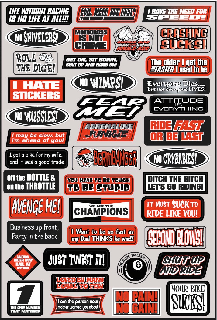 Factory Effex Sponsor Sticker Kit - FX Fun Phrases Stickers - Click Image to Close