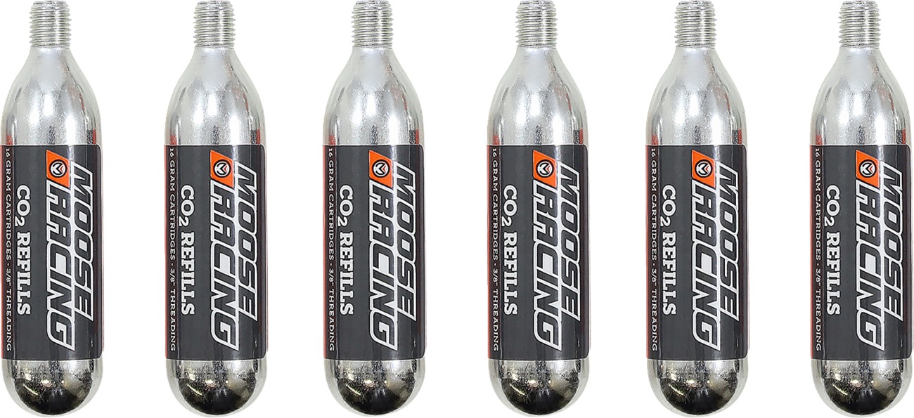 Moose Offroad CO2 Cartridge 6-Pack 16g Threaded - Replacement CO2 cartridges for tire inflators - Click Image to Close