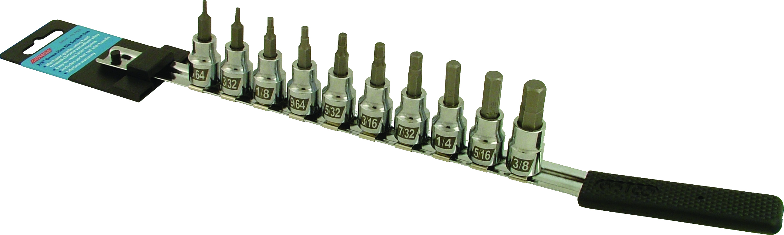 10Pc Hex/Allen SAE Socket Bit Set 5/64,3/32,1/8,9/64,5/32,3/16,7/32,1/4,5/16,3/8 - Click Image to Close