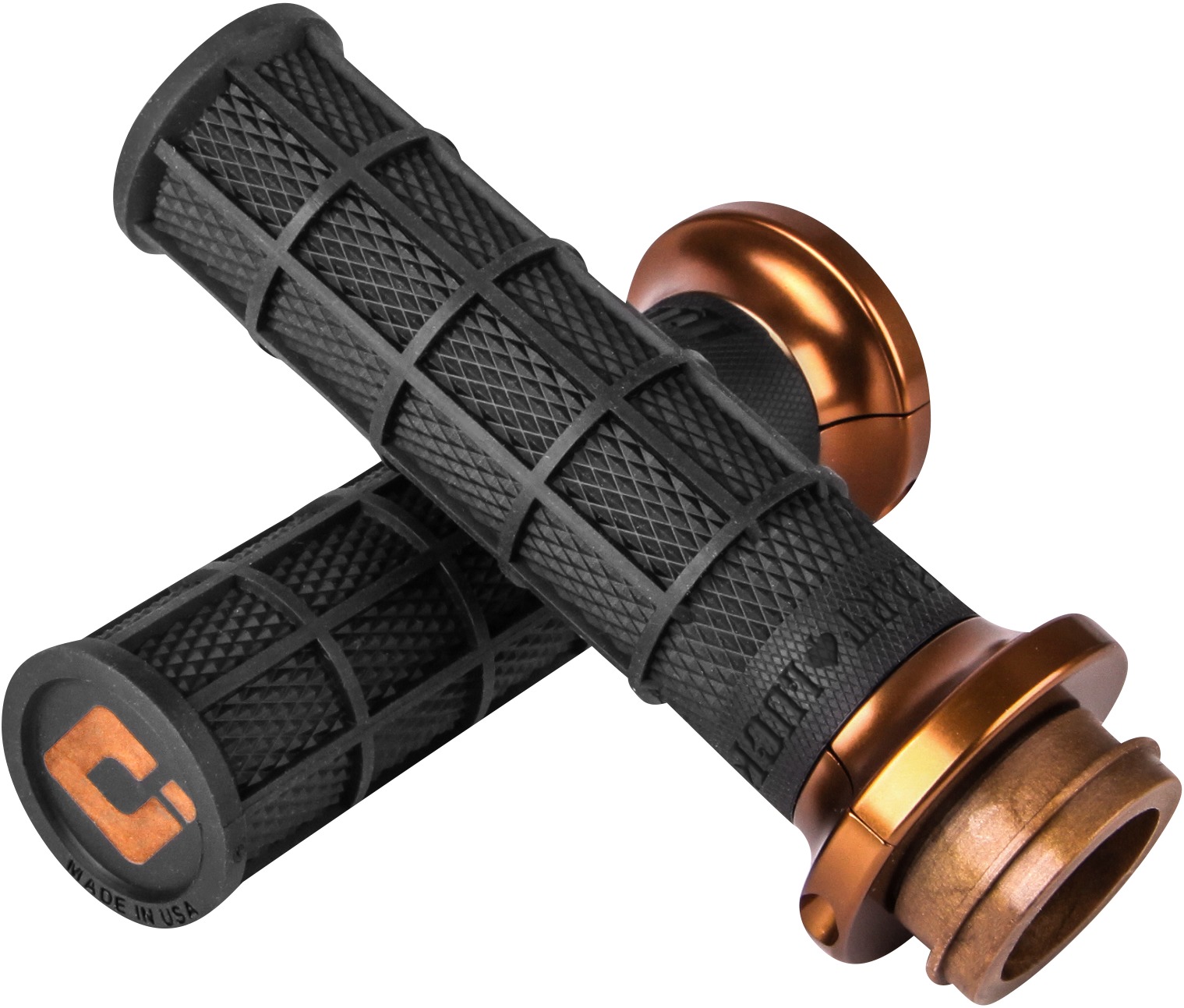ODI Hart-Luck V-Twin Lock-On Grips Black/Bronze For 1in Bars - Lock-On grips for Harley-Davidson V-Twin models - Click Image to Close