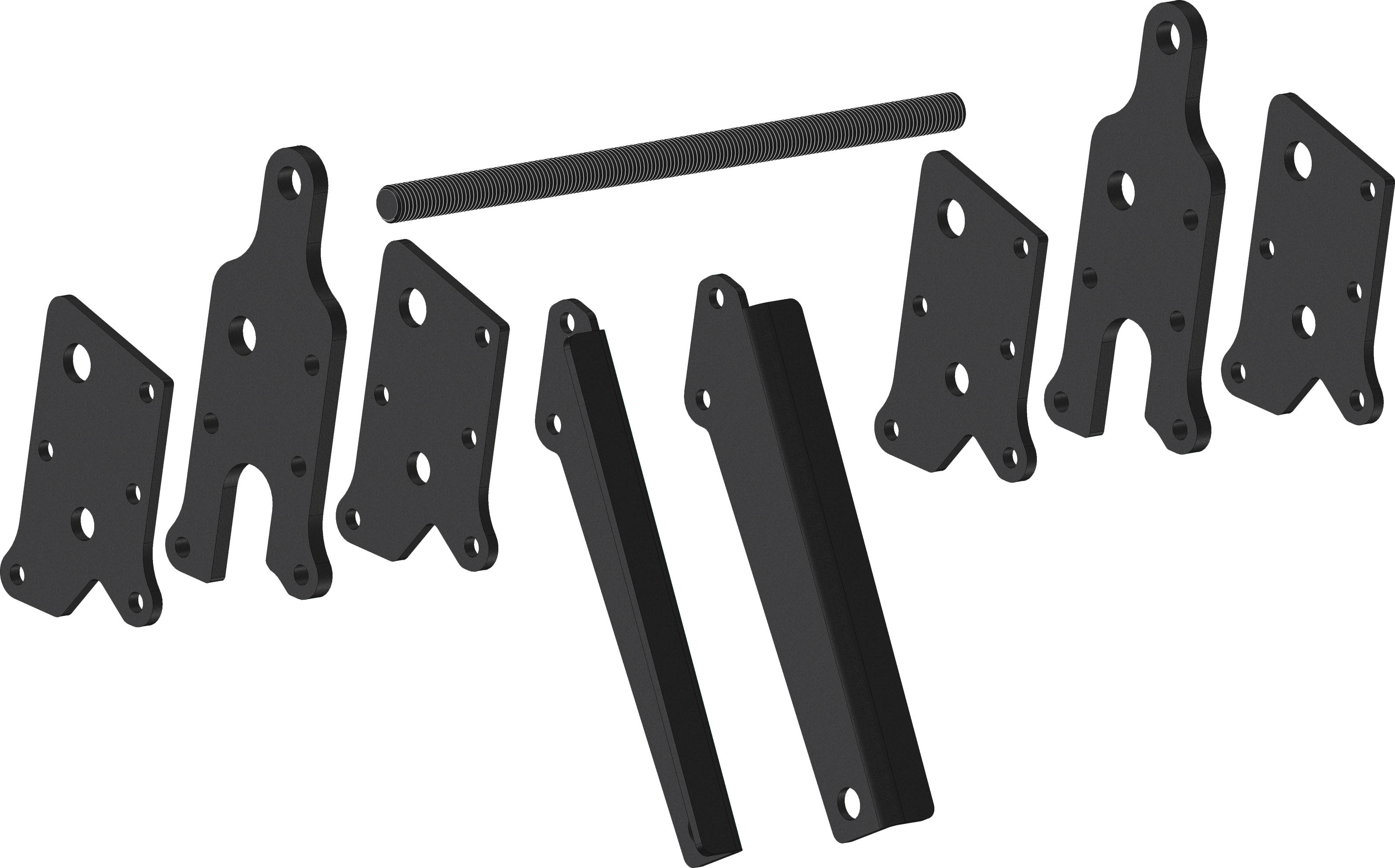 KFI 6 Inch UTV Plow Lift Kit for Lifted UTVs - 6" plow tube leveling kit for lifted UTVs, fits KFI 105635 - Click Image to Close