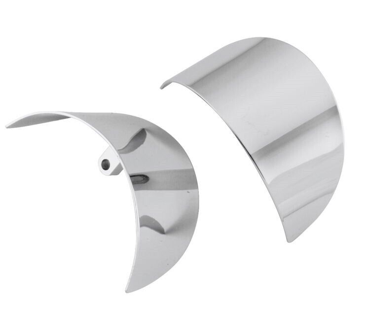 Biker's Choice Chrome Turn Signal Visor - Silver - Click Image to Close