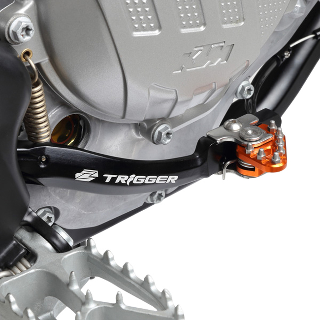 Trigger Brake Pedal Orange - 01-16 KTM 125-500 - Click Image to Close