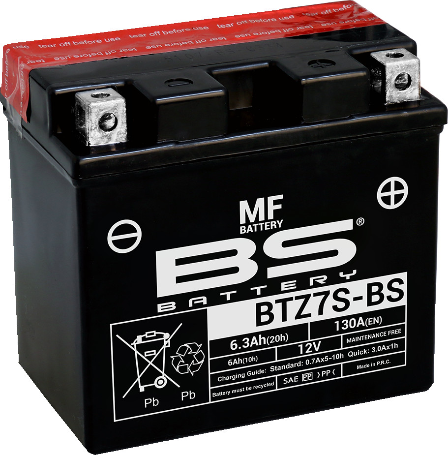 Maintenance Free Sealed Battery - Replaces YTZ7S-BS - Click Image to Close