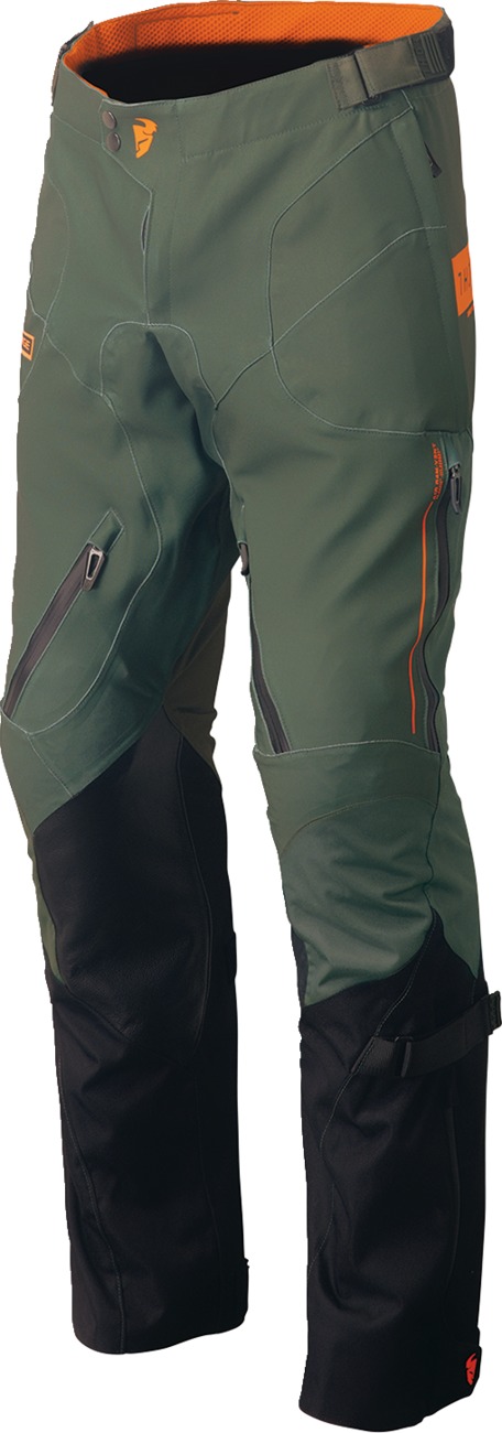 Thor Range Pants Men's 44 Black Military Green Orange Over-Boot - Waterproof over-boot riding pants for men, size 44 - Click Image to Close
