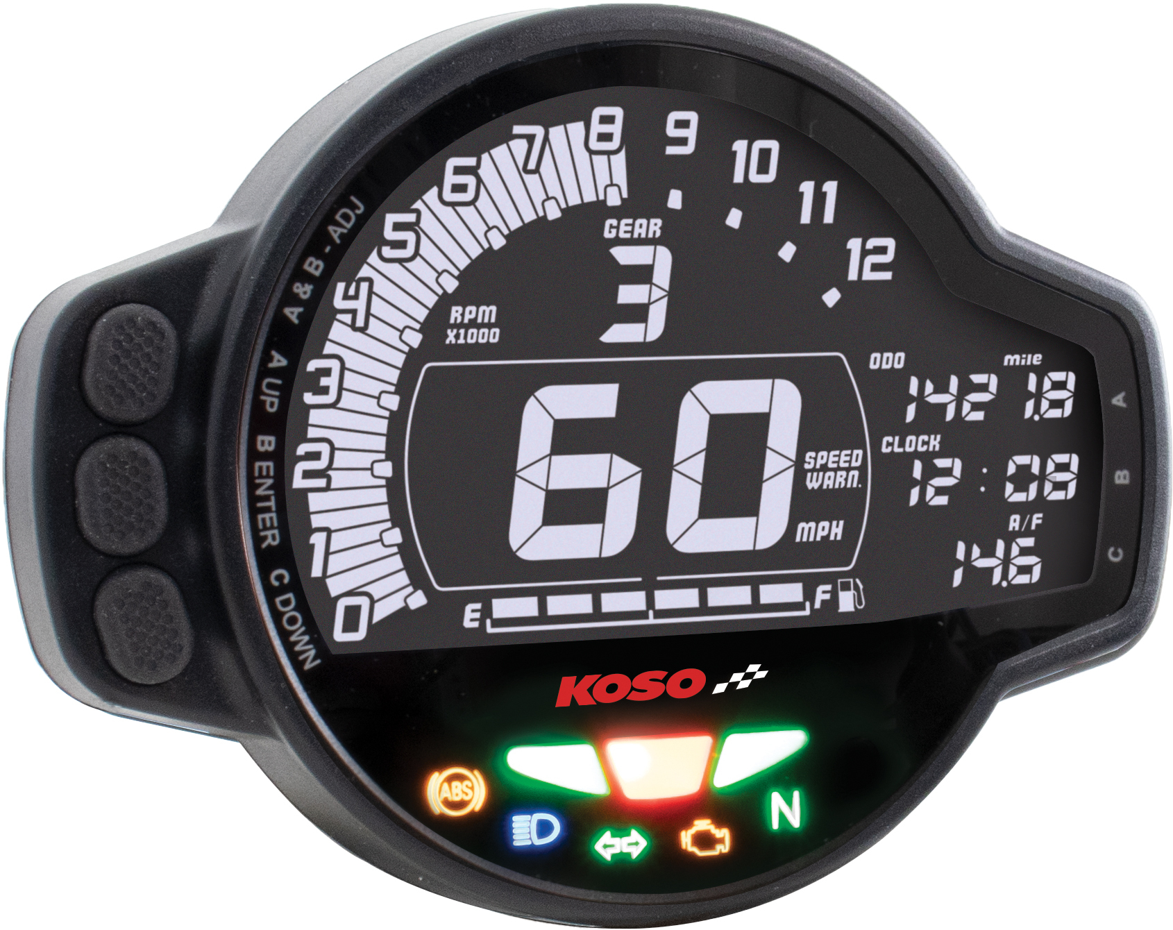 MS-01 Universal Multifunction Gauge - w/ Speedometer, Tachometer, & More - Click Image to Close