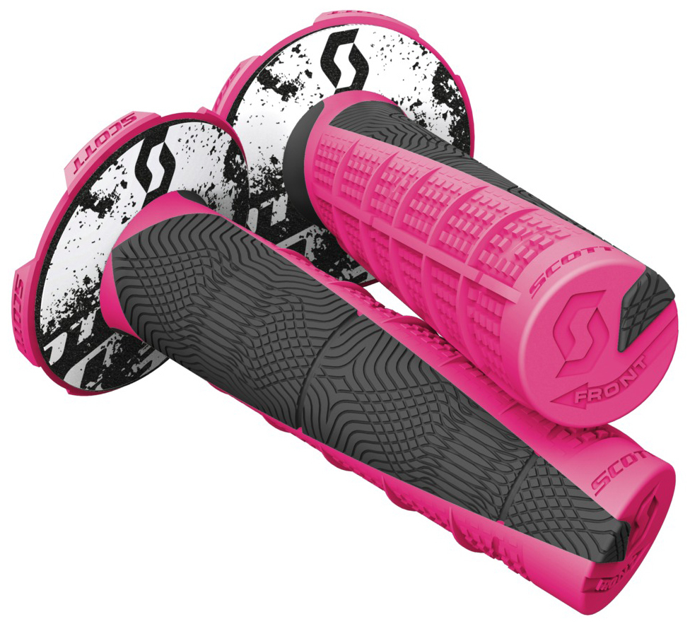 Duece 2 Motorcycle Grips Pink/Black 7/8" - Click Image to Close