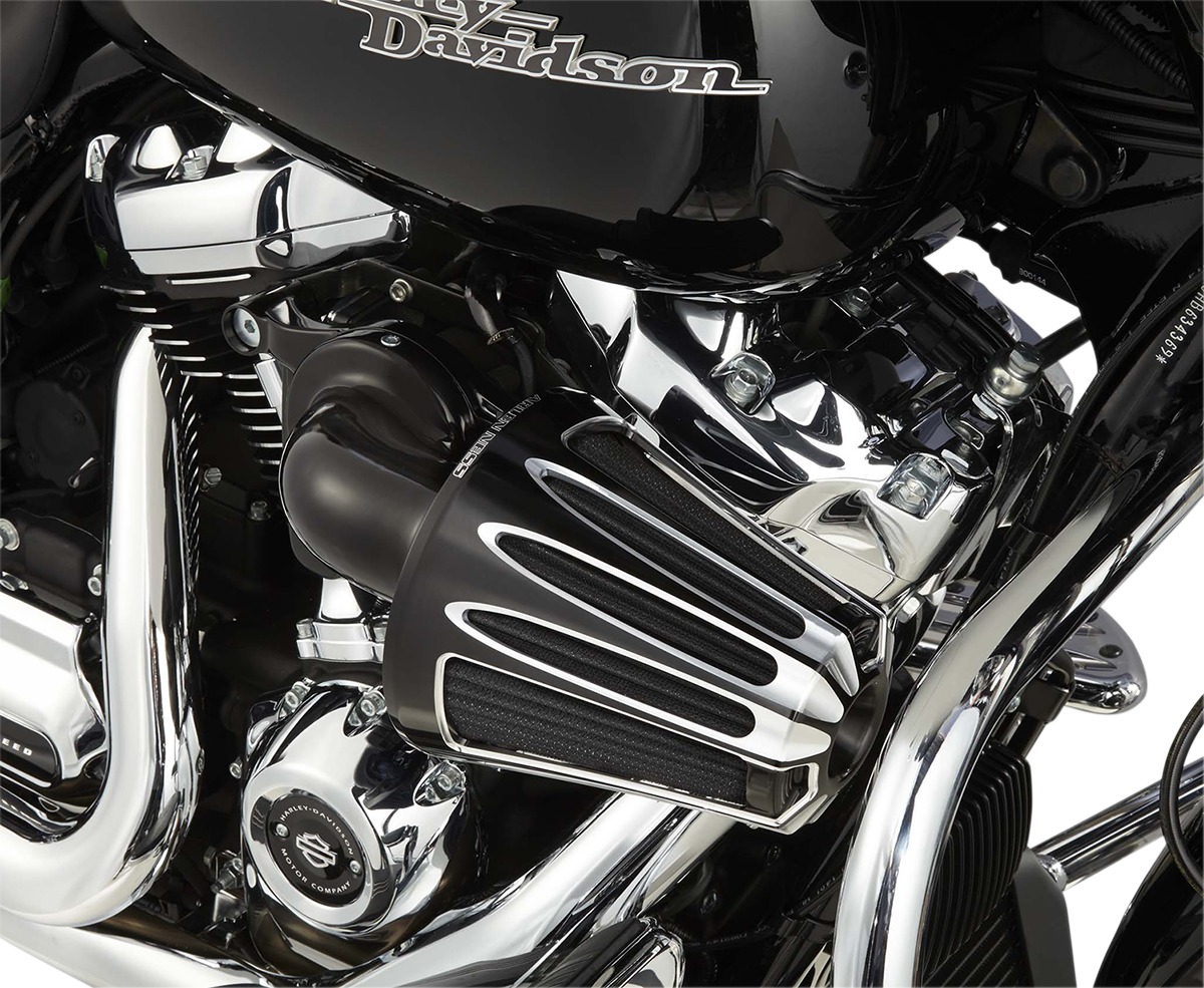 Arlen Ness Black Monster Sucker Air Cleaner Kit - Deep Cut Design - Click Image to Close