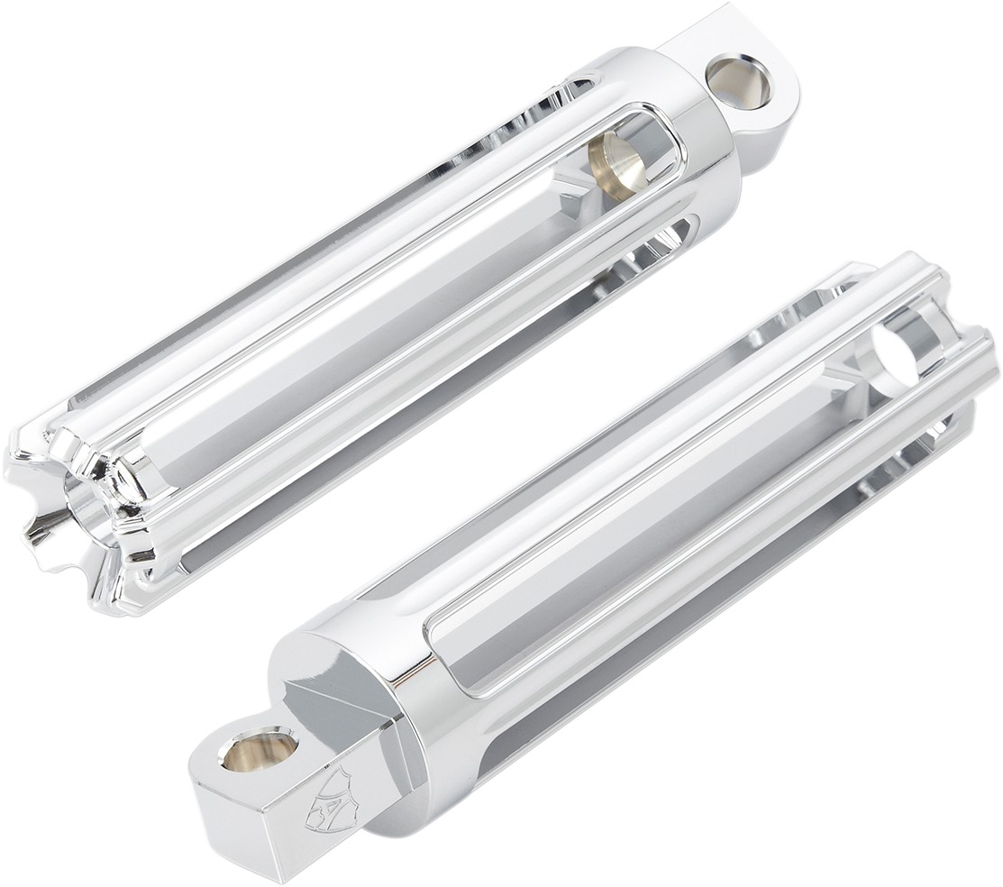 Arlen Ness 10-Gauge Male-Mount Footpegs Chrome Pair - Chrome male-mount footpegs, 10-Gauge design, Pair - Click Image to Close