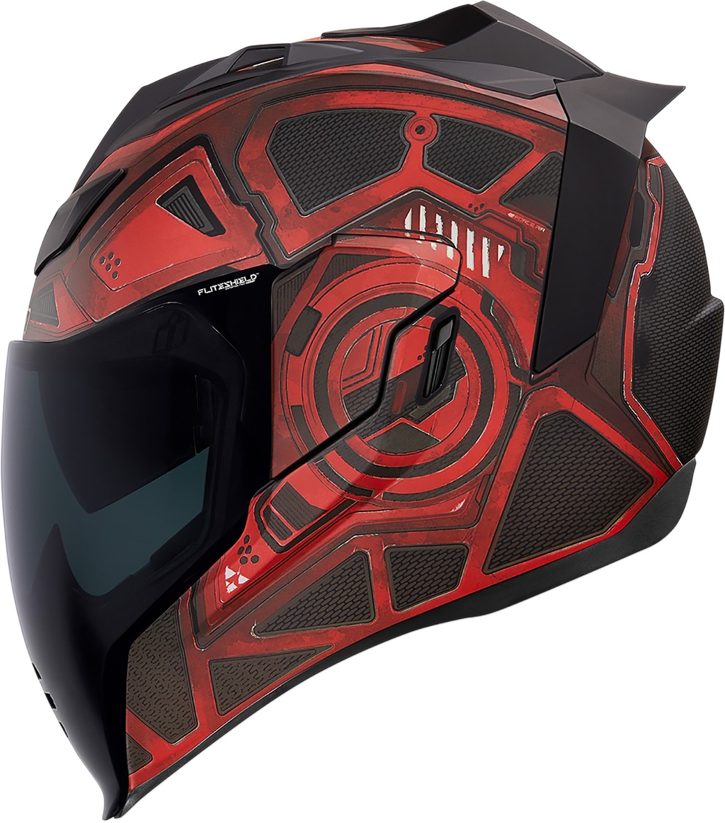 Airflite Black Chain Full Face Street Helmet Red Medium - Click Image to Close
