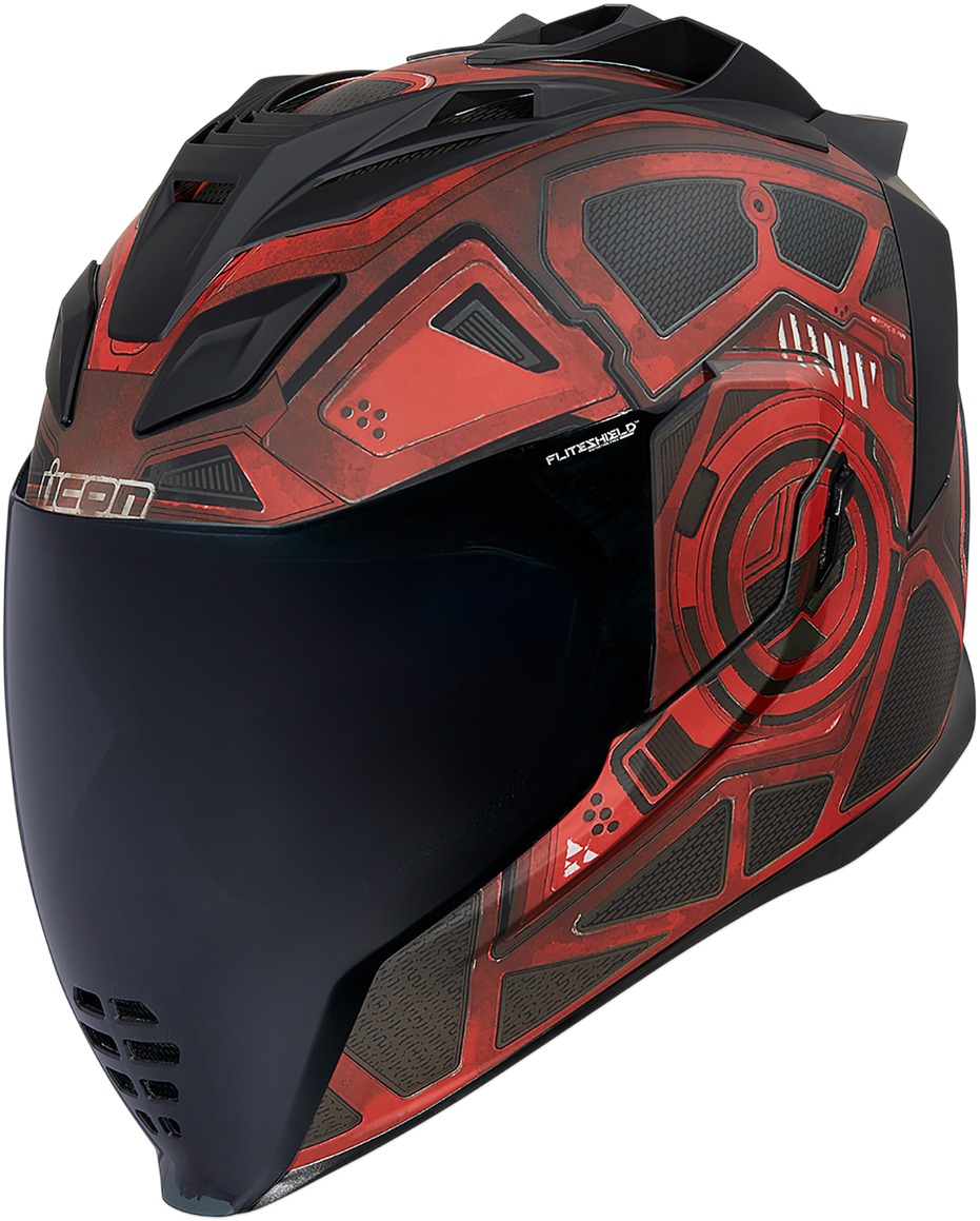 Airflite Black Chain Full Face Street Helmet Red Small - Click Image to Close