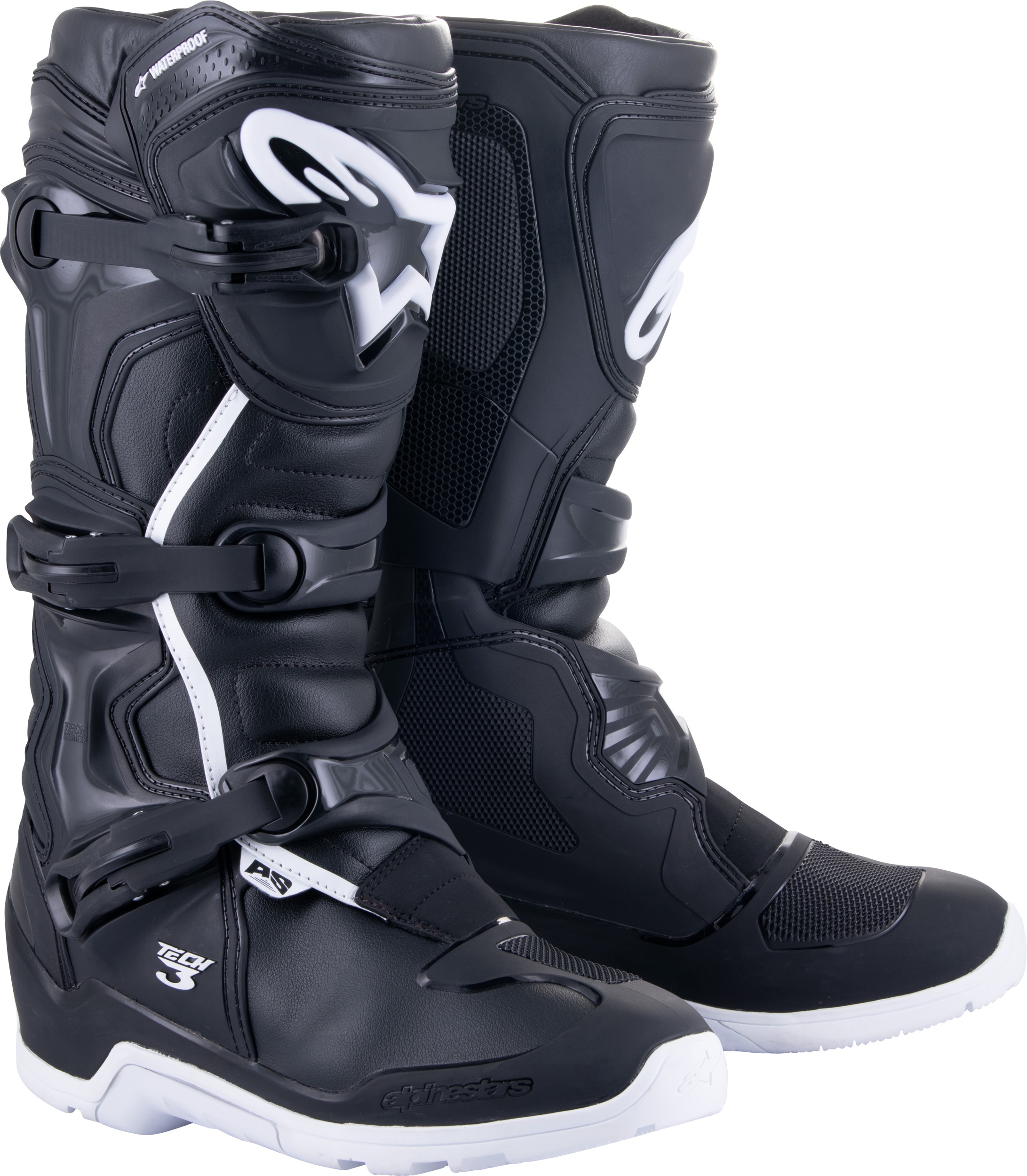 Alpinestars Tech 3 Enduro Waterproof Boots Black/White US 10 - Waterproof offroad boots, Black/White, Size 10 - Click Image to Close