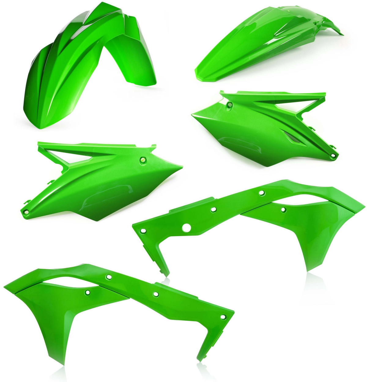 Green Plastic Kit - For Kawasaki KX250F - Click Image to Close