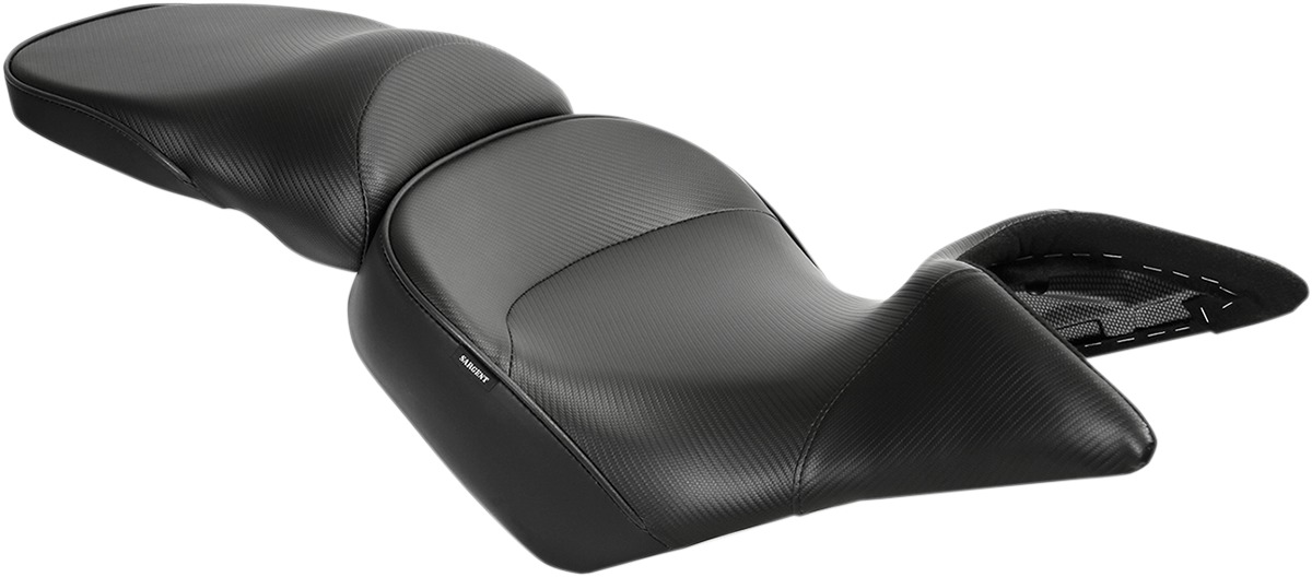 World Sport Performance Plain CarbonFX Vinyl 2-Up Seat Low - Tiger 800 - Click Image to Close