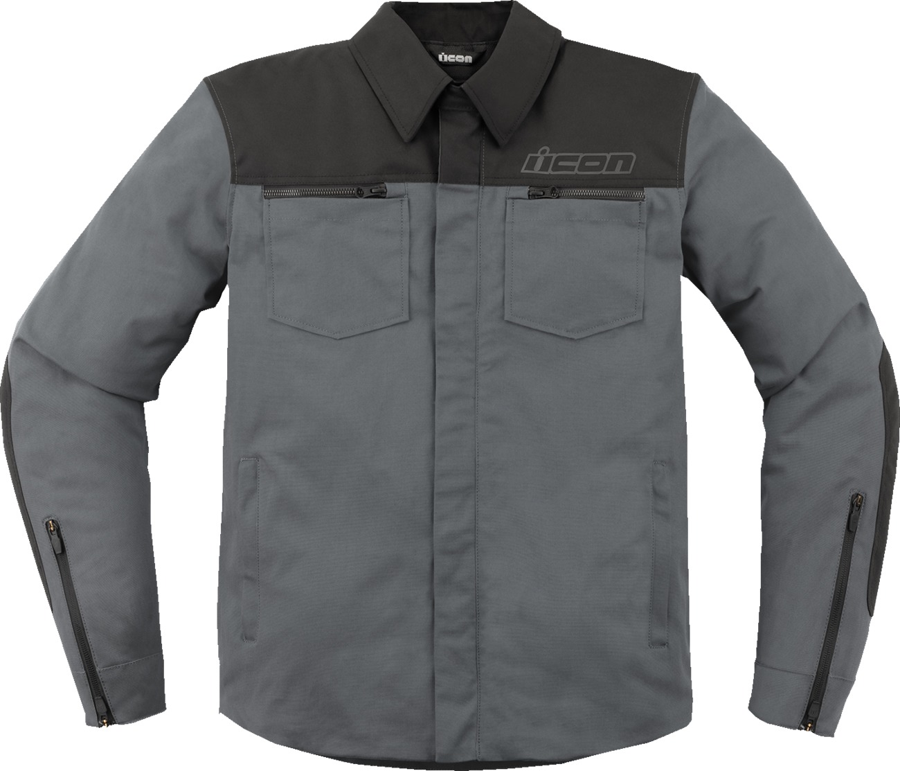 ICON Upstate Canvas CE Mens Jacket XL Gray - Relaxed fit riding jacket, XL, Gray - Click Image to Close
