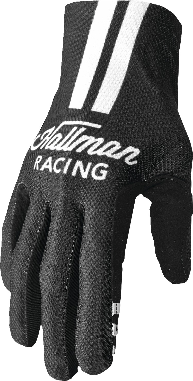 Thor Mainstay Gloves Men's M Black/White - Lightweight MX gloves with perforated palm - Click Image to Close