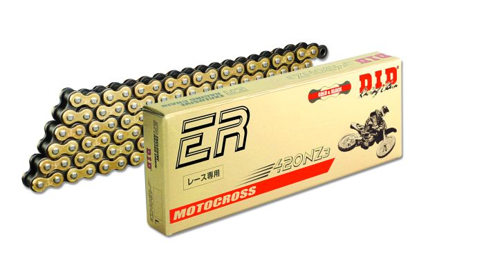 DID 420NZ3 Gold and Black 72 Link Non-Sealed Chain - Premium 420 racing chain, 72 links, gold/black - Click Image to Close
