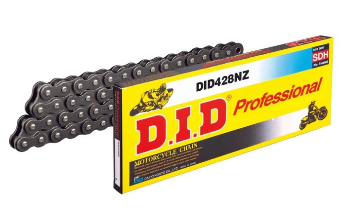 DID 428NZ Non-Sealed Chain 130 Link for Mini and Vintage Bikes - High-performance 428 chain, 130 links for up to 100cc - Click Image to Close