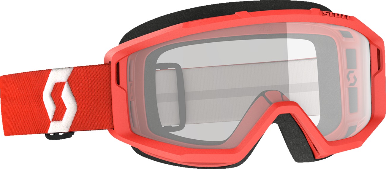 Scott Primal Goggles Red Clear Lens Small Frame - Anti-fog clear lens, small frame, red color - Click Image to Close