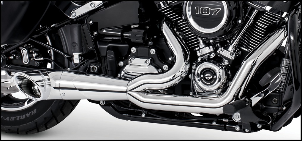 Turnout 2-1 Chrome Full Exhaust - For 18-21 HD Softail - Click Image to Close