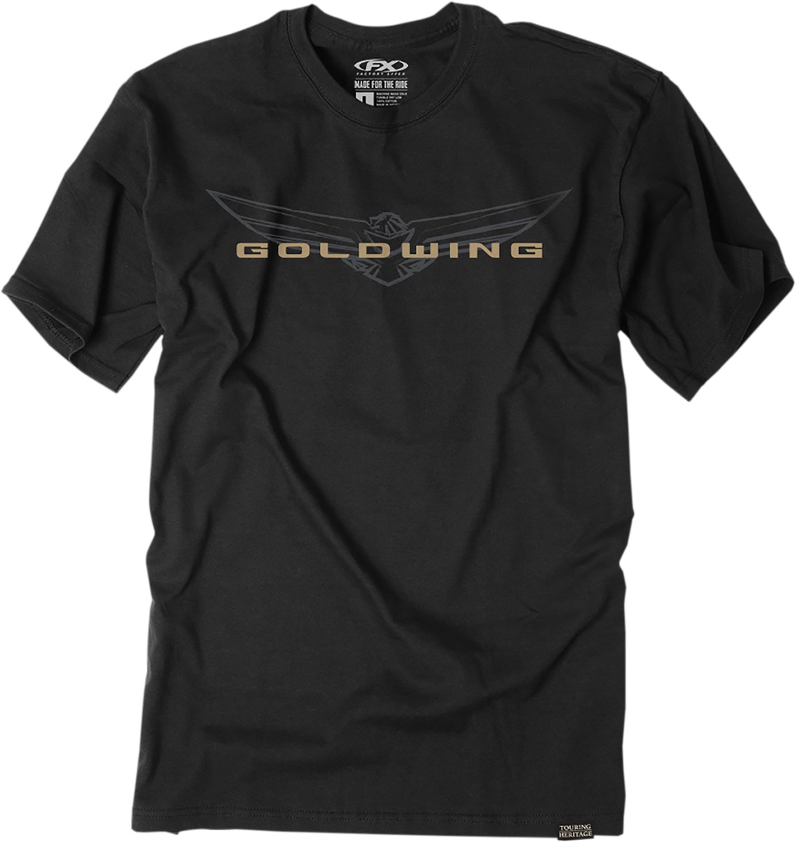 Factory Effex Men's Gold Wing Sketched Tee Black XL - Click Image to Close