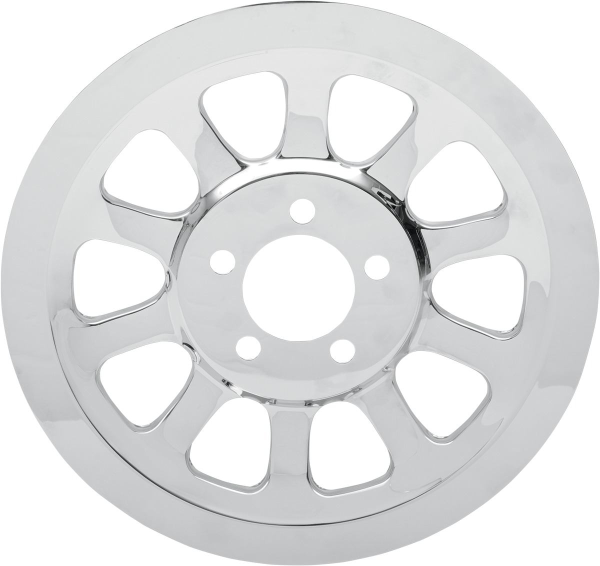 Drag Specialties Chrome Rear Pulley Insert for Harley-Davidson Dyna - Chrome pulley insert For Harley-Davidson Dyna models - Click Image to Close