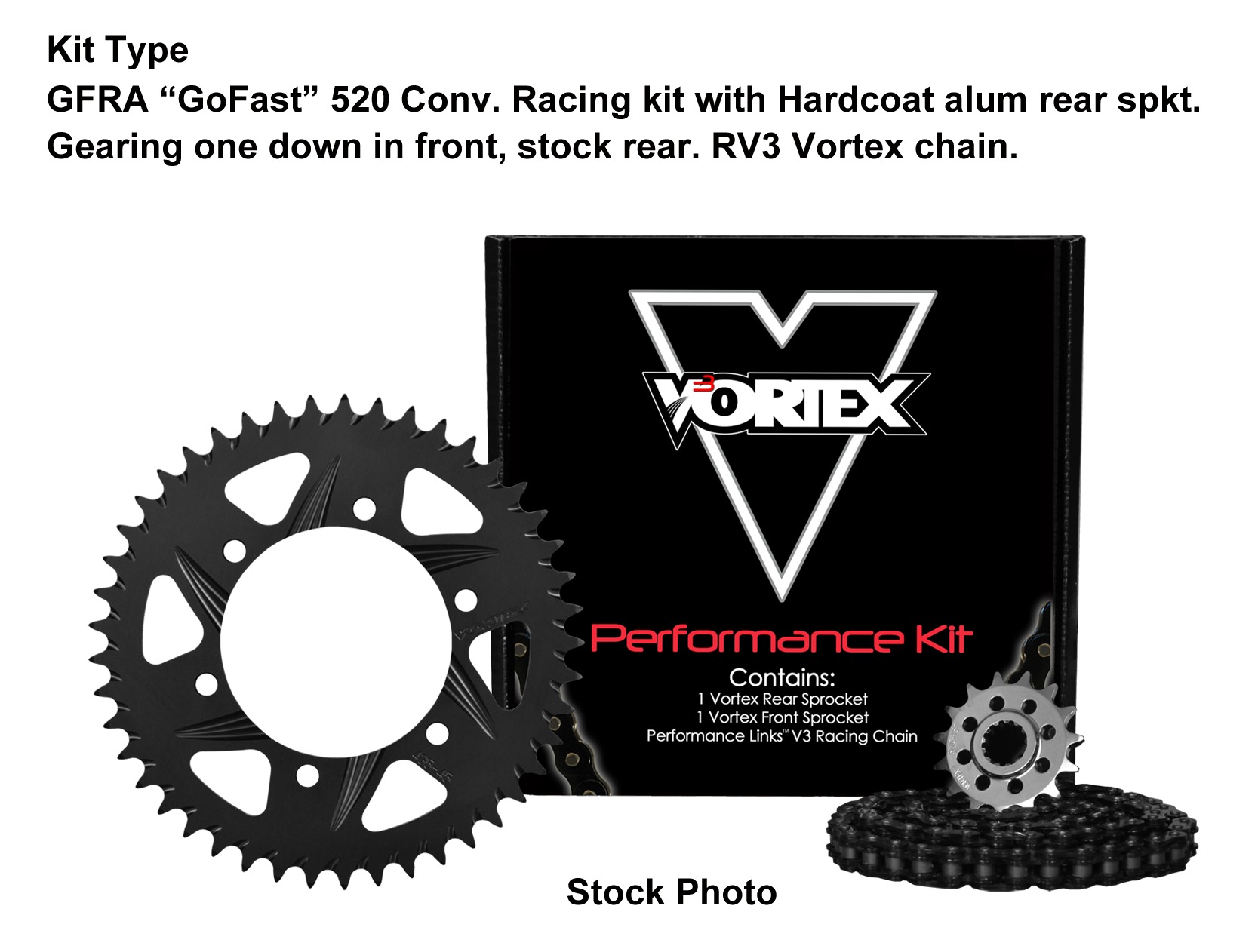 V3 Chain & Sprocket Kit Black SX Chain 520 15/42 Hardcoat Aluminum - For 07-19 Honda CBR600RR - Click Image to Close