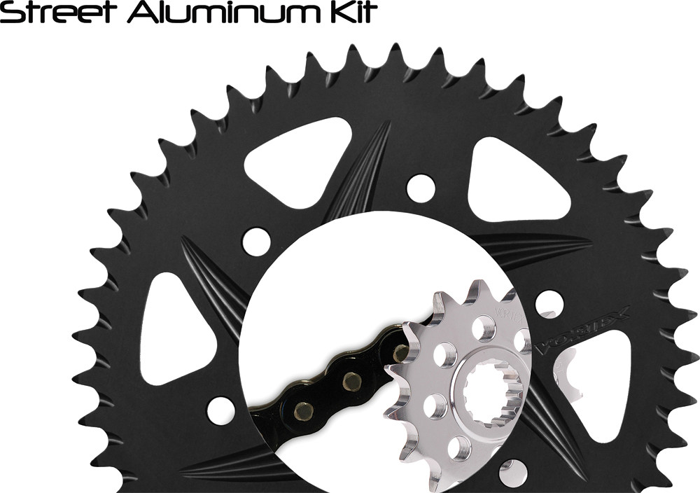 V3 Chain & Sprocket Kit Black SX Chain 520 14/41 Hardcoat Aluminum - For 13-18 Honda CBR500R - Click Image to Close