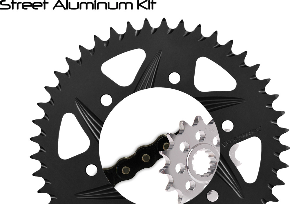 V3 Chain & Sprocket Kit Black RX Chain 530 17/40 Hardcoat Aluminum - For 99-07 Hayabusa - Click Image to Close