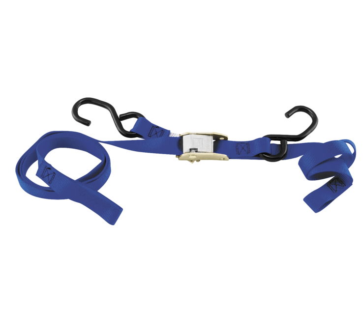 Blue Integra Tie-Downs Pair 69"x1" - 1200lbs, Cam Buckle w/soft-loop - Click Image to Close