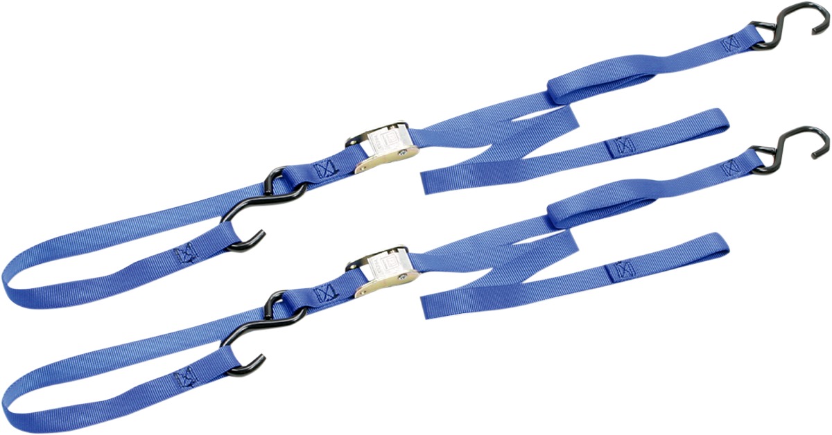 Blue Integra Tie-Downs Pair 69"x1" - 1200lbs, Cam Buckle w/soft-loop - Click Image to Close